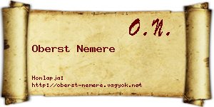 Oberst Nemere névjegykártya